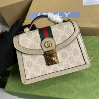Gucci Women Ophidia Mini Top Handle Bag-White 696180 (1)