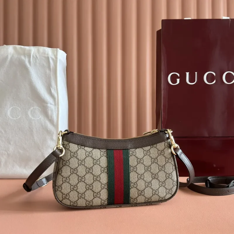 Gucci Women Ophidia Small Shoulder Bag-Brown 841341