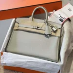 Hermes Birkin 25 Bag in Epsom Leather with Silver Hardware-Bleu Glacier
