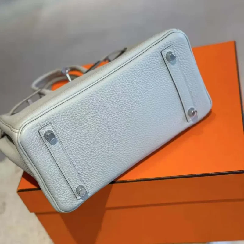 Hermes Birkin 25 Bag in Epsom Leather with Silver Hardware-Bleu Glacier