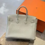Hermes Birkin 25 Bag in Epsom Leather with Silver Hardware-Bleu Glacier