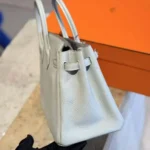 Hermes Birkin 25 Bag in Epsom Leather with Silver Hardware-Bleu Glacier