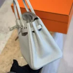 Hermes Birkin 25 Bag in Epsom Leather with Silver Hardware-Bleu Glacier