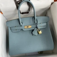 Hermes Birkin 30 Bag in Epsom Leather with Gold Hardware-BlueGold (1)