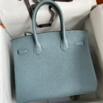 Borsa Hermes Birkin 30 in pelle Epsom con finiture dorate - Blu/Oro
