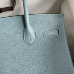 Borsa Hermes Birkin 30 in pelle Epsom con finiture dorate - Blu/Oro