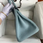 Borsa Hermes Birkin 30 in pelle Epsom con finiture dorate - Blu/Oro