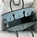 Borsa Hermes Birkin 30 in pelle Epsom con finiture dorate - Blu/Oro