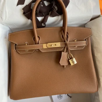 Hermes Birkin 30 Bag in Epsom Leather with Gold Hardware-Brown/Gold
