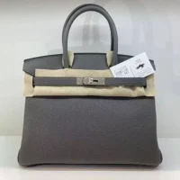 Hermes Birkin 30 Bag in Epsom Leather with Gold Hardware-Grey (1)
