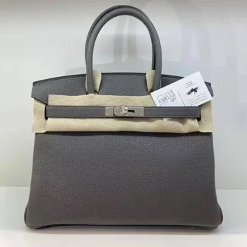 Hermes Birkin 30 Bag in Epsom Leather with Gold Hardware-Grey