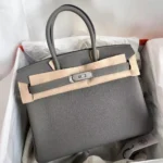 Hermes Birkin 30 Bag in Epsom Leather with Gold Hardware-Grey