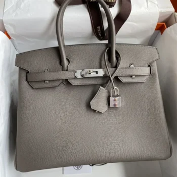 Hermes Birkin 30 Bag in Epsom Leather with Gold Hardware-Silver