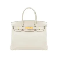 Hermes Birkin 30 Bag in Epsom Leather with Gold Hardware-White