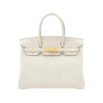 Hermes Birkin 30 Bag in Epsom Leather with Gold Hardware-White