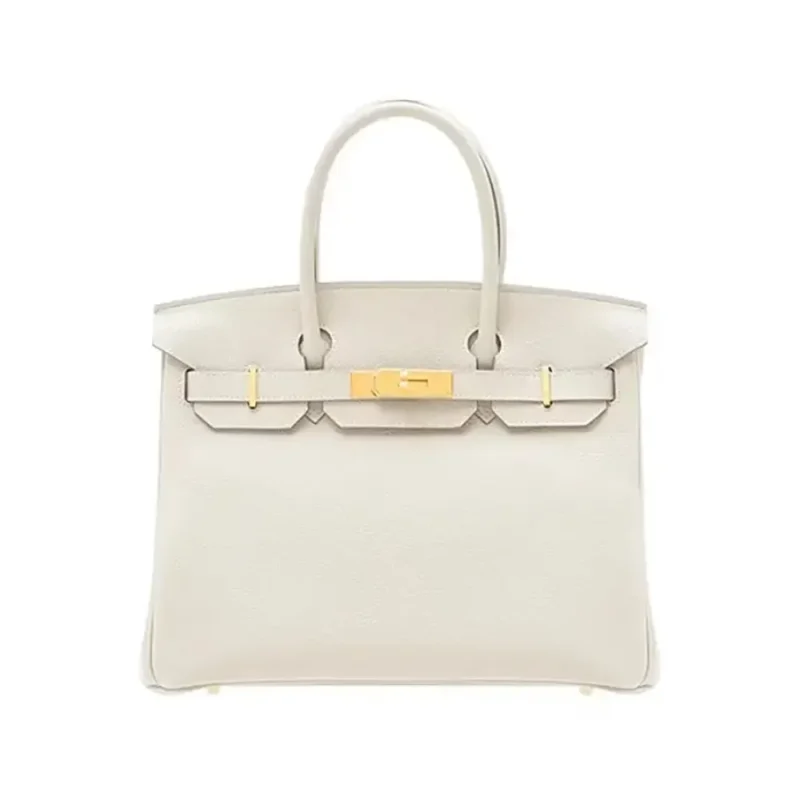 Hermes Birkin 30 Bag in Epsom Leather with Gold Hardware-White
