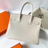 Hermes Birkin 30 Bag in Epsom Leather with Gold Hardware-WhiteGold (1)