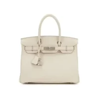 Hermes Birkin 30 Bag in Epsom Leather with Gold Hardware-White