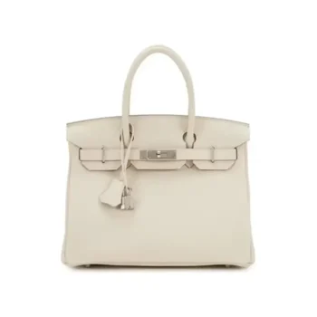 Hermes Birkin 30 Bag in Epsom Leather with Gold Hardware-White