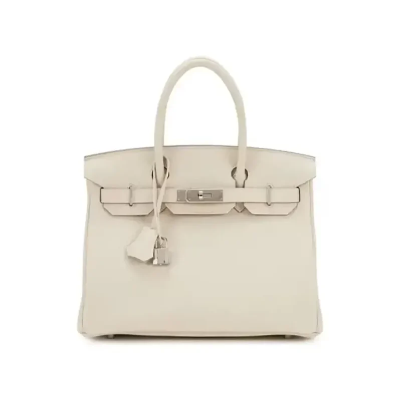 Hermes Birkin 30 Bag in Epsom Leather with Gold Hardware-White