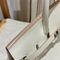 Hermes Birkin 30 Bag in Epsom Leather with Gold Hardware-WhiteSilver (1)