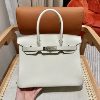 Hermes Birkin 30 Bag in Epsom Leather with Gold Hardware-WhiteSilver (1)