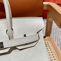 Hermes Birkin 30 Bag in Epsom Leather with Gold Hardware-WhiteSilver (1)