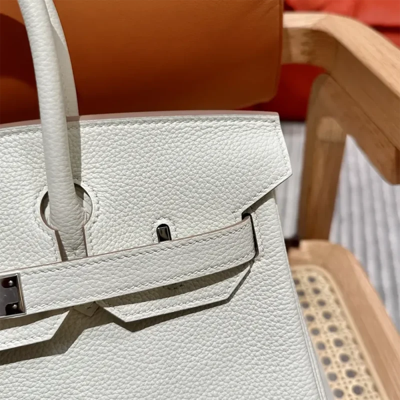 Hermes Birkin 30 Bag in Epsom Leather with Gold Hardware-White/Silver