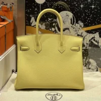 Hermes Birkin 30 Bag in Epsom Leather with Gold Hardware-YellowSilver (1)