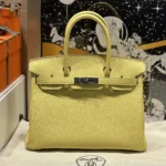 Hermes Birkin 30 Bag in Epsom Leather with Gold Hardware-Yellow/Silver
