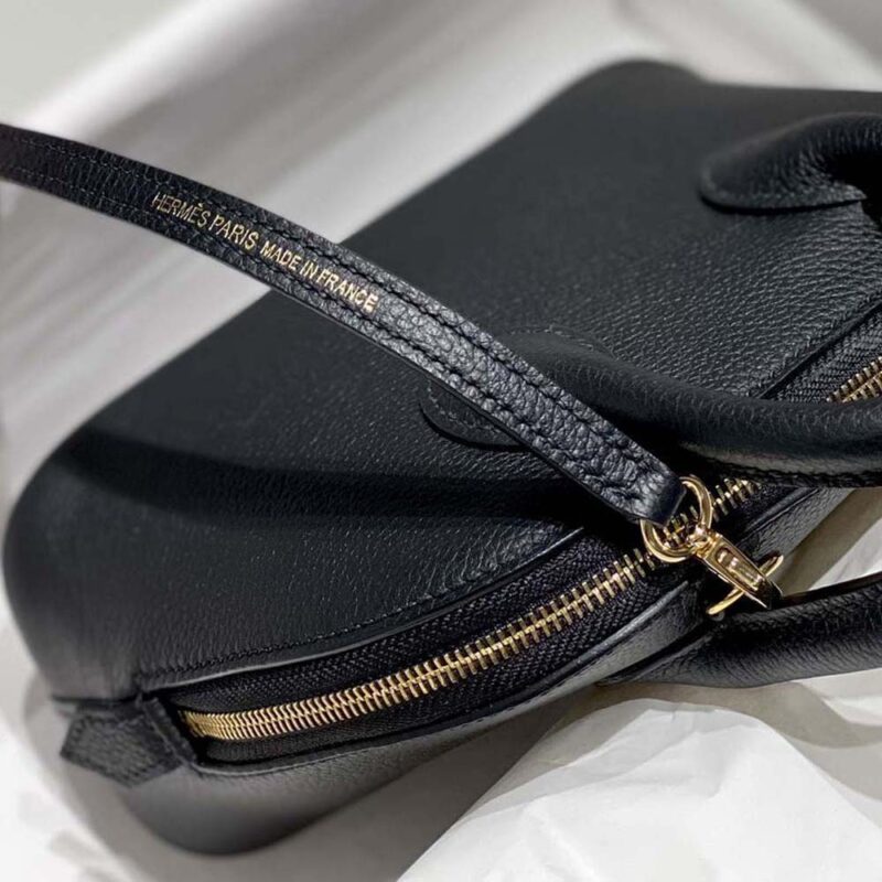 Hermes Unisex Bolide 1923 Bag in Epsom Calfskin-Black/Gold