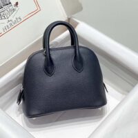 Hermes Unisex Bolide 1923 Bag in Epsom Calfskin-BlackSilver (1)