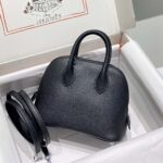 Hermes Unisex Bolide 1923 Bag in Epsom Calfskin-Black/Silver