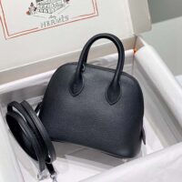 Hermes Unisex Bolide 1923 Bag in Epsom Calfskin-BlackSilver (1)