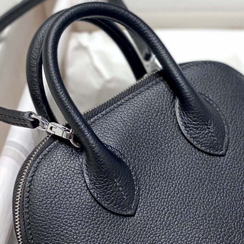 Hermes Unisex Bolide 1923 Bag in Epsom Calfskin-Black/Silver