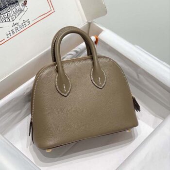 Hermes Unisex Bolide 1923 Bag in Epsom Calfskin-Brown/Gold