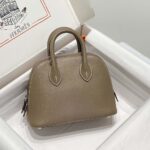 Hermes Unisex Bolide 1923 Bag in Epsom Calfskin-Brown/Silver - immagine 3