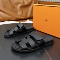 Hermes Unisex Chypre Sandal-Black H222100Zv02340 (1)