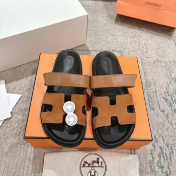 Hermes Unisex Chypre Sandal-Brown H251890ZHE5390