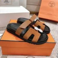 Hermes Unisex Chypre Sandal-Brown H251890ZHE5390 (1)