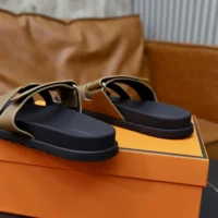 Hermes Unisex Chypre Sandal-Dark Brown H222857ZHX3415 (1)