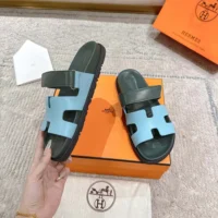 Hermes Unisex Chypre Sandal-GreenBlue H222299ZvCX350 (1)