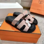 Hermes Unisex Chypre Sandal-Pink H222299ZCG350