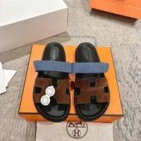 Hermes Unisex Chypre sandal-BlueBrown H222856ZHME390 (1)