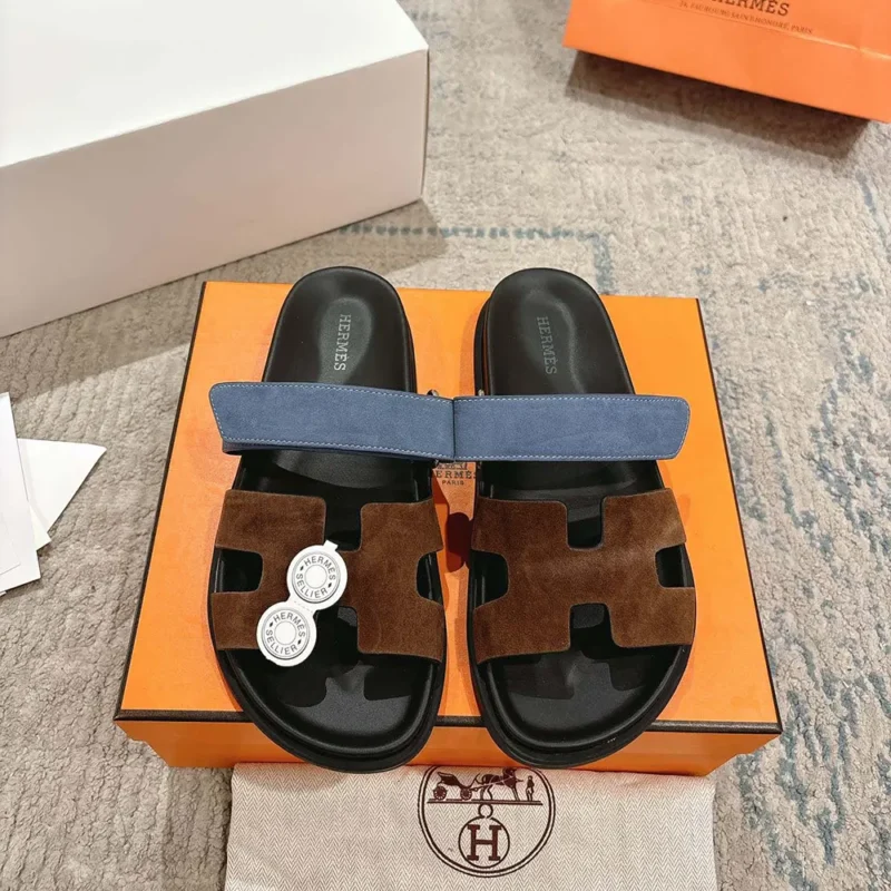Hermes Unisex Chypre Sandal-Blue/Brown H222856ZHME390