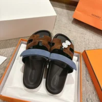 Hermes Unisex Chypre sandal-BlueBrown H222856ZHME390 (1)