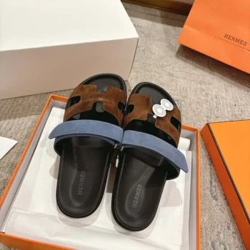 Hermes Unisex Chypre Sandal-Blue/Brown H222856ZHME390