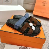 Hermes Unisex Chypre sandal-BlueBrown H222856ZHME390 (1)