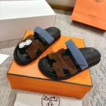 Hermes Unisex Chypre Sandal-Blue/Brown H222856ZHME390