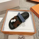 Hermes Unisex Chypre Sandal-Blue/Brown H222856ZHME390
